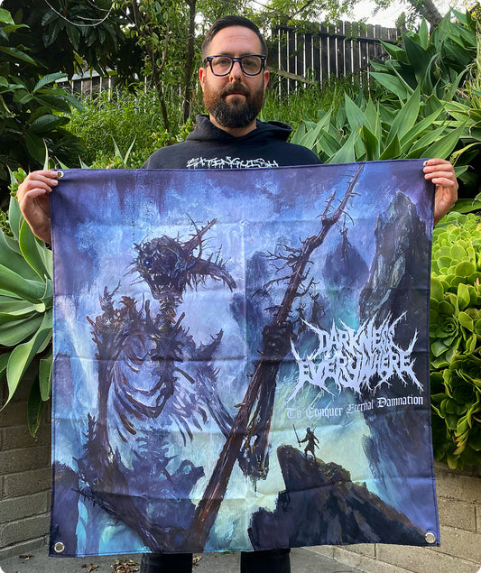 Darkness Everywhere "To Conquer Eternal Damnation" Mesh Flag