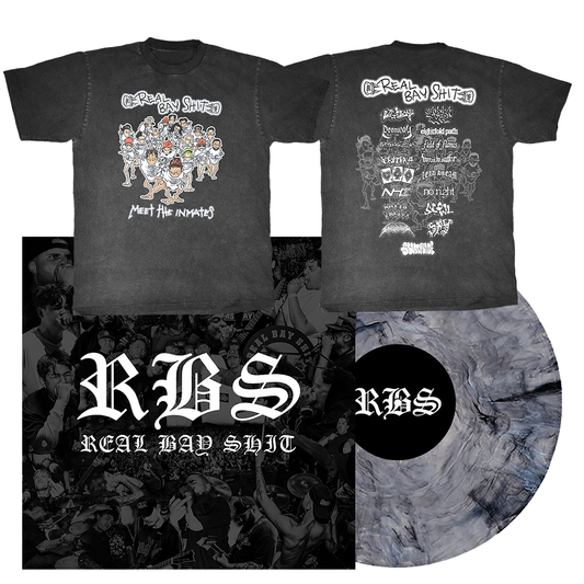 PREORDER: REAL BAY SHIT - The Official Compilation T-Shirt / LP Bundle